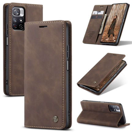 CASEME Xiaomi Poco M4 Pro 5G Retro Wallet Case - Coffee - Casebump