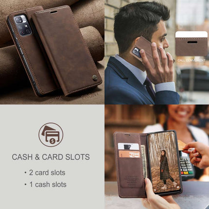 CASEME Xiaomi Poco M4 Pro 5G Retro Wallet Case - Coffee - Casebump