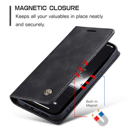 CASEME iPhone 14 Plus Retro Wallet Case - Black - Casebump