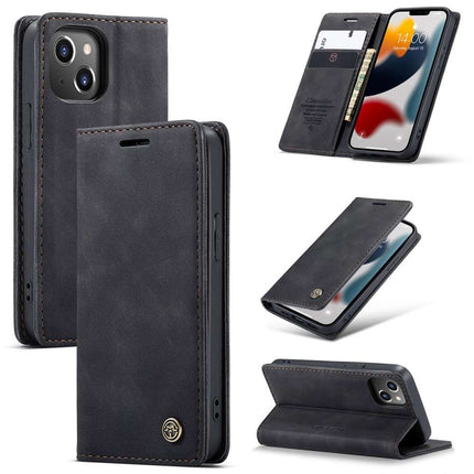 CASEME iPhone 13 Retro Wallet Case - Black - Casebump