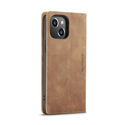 CASEME iPhone 14 Plus Retro Wallet Case - Brown - Casebump