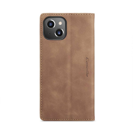 CASEME iPhone 14 Plus Retro Wallet Case - Brown - Casebump