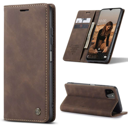 CASEME Samsung Galaxy A22 5G Retro Wallet Case - Coffee - Casebump