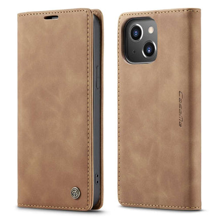 CASEME iPhone 14 Plus Retro Wallet Case - Brown - Casebump