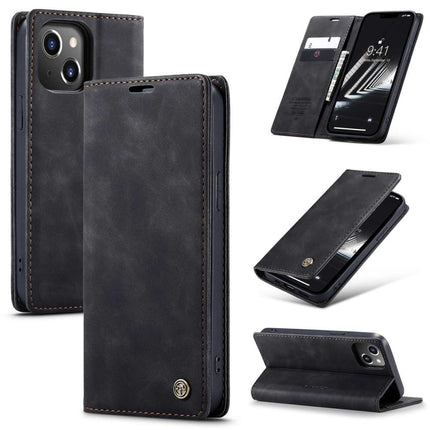 CASEME iPhone 14 Plus Retro Wallet Case - Black - Casebump