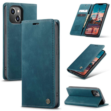 CASEME iPhone 14 Retro Wallet Case - Blue - Casebump