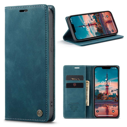 CASEME iPhone 14 Retro Wallet Case - Blue - Casebump