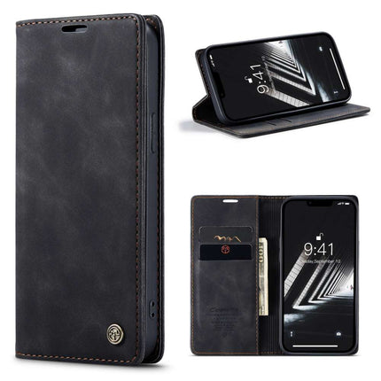 CASEME iPhone 14 Plus Retro Wallet Case - Black - Casebump