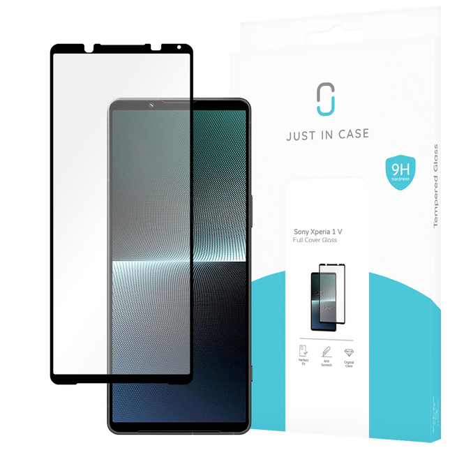 Sony Xperia 1 V Full Cover Tempered Glass -  Screenprotector - Black - Casebump