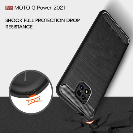 Rugged TPU Motorola Moto G Power 2021 Case (Black) - Casebump