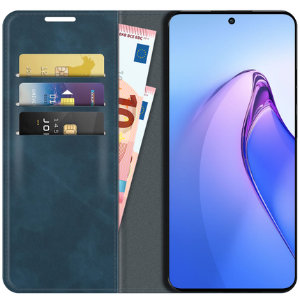 Oppo Reno8 Pro Wallet Case Magnetic - Blue - Casebump